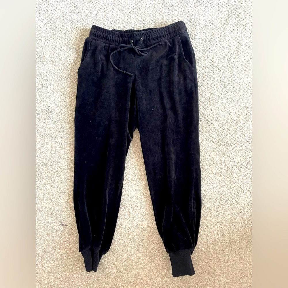 Black velour joggers